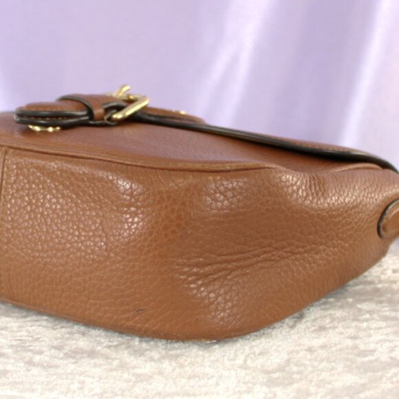 Coach Leather Flap Crossbody Saddle Brown Adjustable Strap - Picture 5 of 10